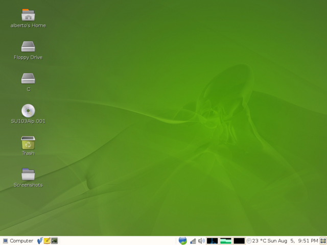 OpenSUSE 10.3 alpha 7 - GNOME Desktop